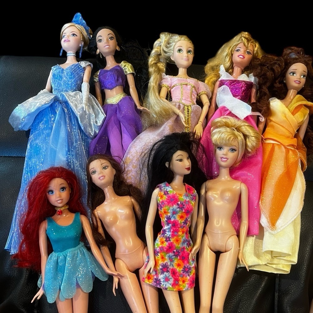 Vintage Barbie Mattel Disney Princess 9 dolls lot 90s y2k